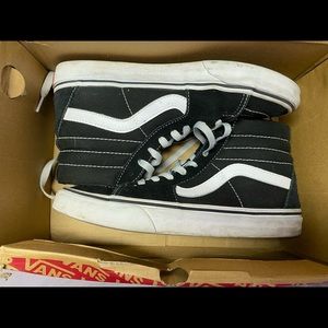 black & white high top vans